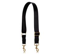 Allzedream - Correa ancha ajustable de repuesto para bandolera, Cuero Negro Dorado, M
