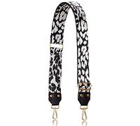 Allzedream - Correa ancha para monedero, 5 cm, ajustable, de repuesto, con extremos de piel con estampado animal, Leopardo, 2 in, Moderno