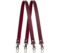 Allzedream - Correa de piel auténtica para bolso de mano, 2 piezas, Rojo vino, M, Cierre a presión