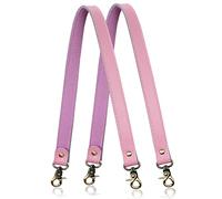 Allzedream - Correa de piel auténtica para bolso de mano, 2 piezas, Rosado, M, Cierre a presión