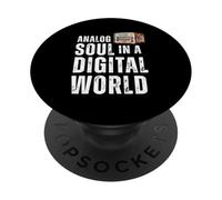 Alma analógica en un Mundo Digital Diseño Retro estético tecnológico PopSockets PopGrip Adhesivo