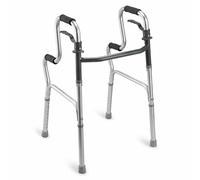ALMA Andador para Ancianos de Dos Niveles Andador, Incorporador Plegable de Aluminio, Sin Ruedas, Ajustable en Altura, con Ayuda para Levantarse y Empuñaduras Anatómicas, Adultos y Personas Mayores