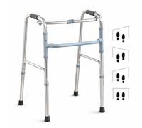 ALMA Andador para Ancianos Plegable de Aluminio, Andador Articulado Ortopédico, Ligero y Ajustable en Altura, Sin Ruedas, con Empuñaduras Anatómicas, Marcha Asistida para Adultos y Personas Mayores