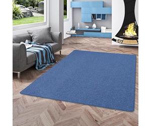 Alma azul jaspeado alfombra - Fácil de limpiar, resistente, alfombra de bucle moderna para salón, pasillo y dormitorio, duradera, resistente a la suciedad, apta para calefacción por suelo radiante