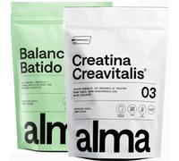 ALMA® Batido Diario con Espirulina Premium, Ashwagandha, Adaptógenos, Prebióticos y Vitaminas 300g y Creatina Monohidratada Creavitalis® ALMA 300 g (100 Dosis) | Pack Energía y Enfoque