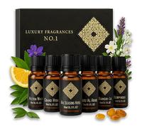 Alma Cofre Luxe Lavanda, Citronela y Eucalipto - Set de aceites esenciales - 6 frascos de 10 ml - Para difusor y aroma de hogar - presentación edición lujo para ambiente, regalo y bienestar olfativo