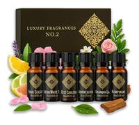 Alma Cofre Regalo Luxe Lavanda, Citronela y Eucalipto - Set de aceites esenciales - 6 frascos de 10 ml - Para difusor y aroma de hogar - cofre premium para difusión, masaje diluido y regalo - 60 ml