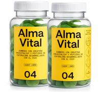 ALMA® Creatina Gominolas ALMA VITAL Creavitalis® con Vitamina D3 y Espirulina | Creatina Gummies Monohidratada Premium de Creapure | 120 Gominolas 99,9% Pureza, Veganas y con Sabor Limón