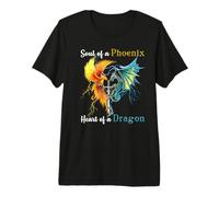 Alma de un fénix corazón de dragón Camiseta Premium