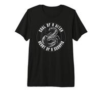Alma de una Bruja, Corazón de un Escorpio, Signo del Zodiaco Escorpio Camiseta Premium