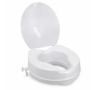 ALMA Elevador de WC Adulto con Tapa, Alzador de Inodoro y Alza WC para Personas Mayores y Adultos, Asiento Elevado 10 cm, Adaptador WC Universal para el Baño sin Herramientas, hasta 150 kg, Ligero