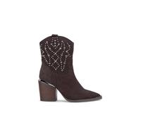 Alma en Pena. Botines con tacón Bloque de Piel para Mujer. - Talla: 39