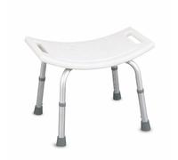 ALMA MOBILITY Banco de Baño con Altura Ajustable, Aluminio y Plástico Blanco, Asiento Antideslizante