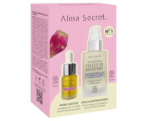 ALMA SECRET | Cofre Cellular Recovery & Mini Rose Cactus 10 ml | Cofre facial antiedad con sérum y aceite iluminador | Packs sérums para arrugas, firmeza, hidratación y luminosidad | El dúo perfecto