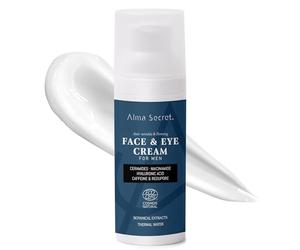 Alma Secret | Crema Facial Hombre & Contorno de Ojos 2 en 1 | Hidratante Oil-Free con Ceramidas, Niacinamida y Cafeína | Reafirma, hidrata y minimiza poros | Todo tipo de pieles | 50 ml