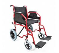 ALMA Silla de Ruedas de Tránsito Plegable, Reposapiés Abatible, Reposabrazos, Ruedas Traseras Macizas, Soporta hasta 100 kg
