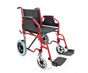 ALMA Silla de Ruedas de Tránsito Plegable, Reposapiés Abatible, Reposabrazos, Ruedas Traseras Macizas, Soporta hasta 100 kg