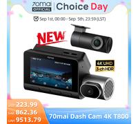 【Almacén exterior】 70mai 4K T800 supercondensador HDR de 3 canales GPS ADAS coche DVR 70mai T800 4G LTE Control de voz WiFi 6 5GHz