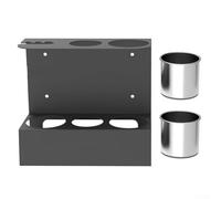 Almacena cómodamente tu pulverizador de grasa en este estante de montaje en pared resistente con tazas extraíbles