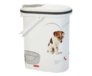 Almacenador de comida con asa para perros color Blanco