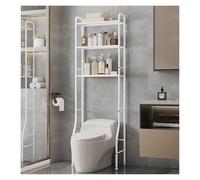 Almacenamiento de 3 niveles sobre el inodoro, estante de baño que ahorra espacio para la mayoría de inodoros, elegante diseño blanco perfecto para maximizar el espacio y mantener los elementos