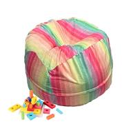 Almacenamiento de animales de peluche - Funda para puf, bonito organizador de patrones, diseño de tela con asa práctica, solución de ahorro de espacio para habitación de niños, dormitorio, sala de