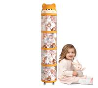 Almacenamiento de animales de pelusa - Material PP PET | Torre de almacenamiento de felpa | Soporte de ruedas de gran capacidad decorativo solución para el hogar dormitorio sala de juegos