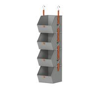 Almacenamiento de armario colgante - Organizador de ropa de 4 niveles, soporte de ahorro de espacio con varios bolsillos, soporte duradero para colgar puertas, dormitorio, apartamento, inquilino