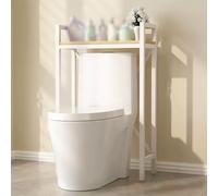 Almacenamiento de baño multifuncional que ahorra espacio, independiente con divisor grueso y elegante estante blanco para máxima eficiencia y estilo