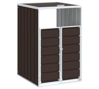Almacenamiento de basura con ruedas de acero recubierto en polvo | Puerta frontal con cerradura, tapa de cadena, ventilación, extensible