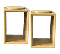 Almacenamiento de contenedores de cereales de 2 piezas, dispensador de arroz de madera de bambú con tapas extraíbles, ventana transparente de almacenamiento de kicthen puede para bocadillos, arr
