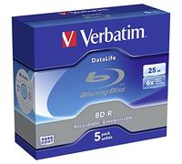 Verbatim Discos BD-R Datalife 43836 25 GB 6x Hard Coat grabable 5 unidades