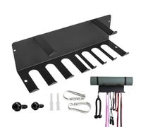 Almacenamiento de equipos de ejercicio, estante de gimnasio montado en la pared, estantes y perchas de acero inoxidable de 16.5 x 5.5 pulgadas, equipo de fitness para dormitorio, sala de estar