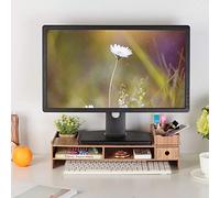 Almacenamiento de Escritorio, Soporte de Monitor Soporte de Madera para PC Soportes de TV para Sala de Estar Elevador de Monitor para Soporte de Computadora Portátil Organizador de