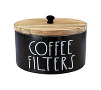 Almacenamiento de filtros de café | Diseño rústico de madera con tapa para decoración de cafetería y bar, de almacenamiento para filtros de café | Para servir, caldo, verter, gotas, viajes y