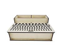 Almacenamiento De Herramientas De Trabajo De Cuero: Soporte Para Herramientas De Fabricación De Cueros, Soporte Profesional De Madera Con 2 Ranuras Y 103 Hoyos | De Almacenamiento De Madera Para