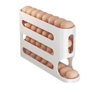Almacenamiento de huevos. Contenedor de huevos for refrigerador 4 niveles, ahorra espacio, gran capacidad, amarillo y blanco(1 Piece)