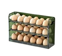 Almacenamiento de huevos para, bandeja de huevos transparente de 3 capas | Huevera que ahorra espacio para un acceso eficiente a los huevos para encimera, organizadores de cocina y contenedores