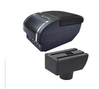Almacenamiento de la consola central Caja De Reposabrazos Para Coche, Almacenamiento Central Para, Reequipamiento King Kong Con Accesorios USB Para Geely MK GC6(E black line 9uSB)