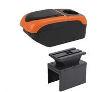 Almacenamiento de la consola central Compartimento Para Reposabrazos De Coche, Caja Almacenamiento Central, Cenicero Interno, Accesorios Para Fita 500L(S1 black-orange 6USB)