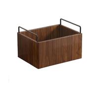 Almacenamiento de libros Estantería multifuncional for oficina en casa con caja organizadora de madera mango metal