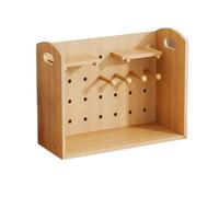 almacenamiento de libros Organizador de estantería de escritorio pequeño, con ganchos, soporte de exhibición de tablero de densidad, protector contra salpicaduras con agujeros, for almacenamiento de l