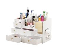 Almacenamiento de maquillaje y joyas, Organizador de maquillaje Caja de almacenamiento de cosméticos, Organizador de maquillaje con cajones Tocador Soporte for el cuidado de la piel, Escritorio de toc