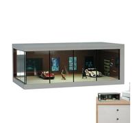 Almacenamiento de modelos de coche, vitrina LED, organizador de vehículos, estacionamiento realista, gabinete de coche a prueba de polvo, estuche de juguetes apilable, luz para coleccionista (10.43 x