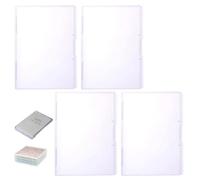 Almacenamiento de papel de álbum de recortes 12x9x1 Organizador de papel de recortes de plástico transparente Organizador de apilable Caja de almacenamiento de archivos con mecanismo de bloqueo