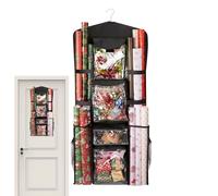 Almacenamiento De Papel De Envoltura - Organizador Envolvente De Doble Cara | Soporte Envolvente | 16.93x39.76 Pulgadas, Oxford Cloth Pvc, Organizador Montado En La Puerta Del Armario De Pared Para