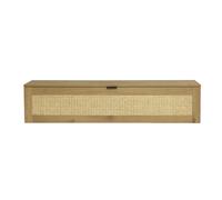 Almacenamiento de pared acabado en madera clara y tejido de ratán 1 puerta L135 cm MANILLE