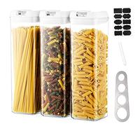 Almacenamiento De Pasta De Plástico, Tarro De Espaguetis Hermético, Recipientes De Pasta Con Tapas, Conjunto De 3 Recipientes De Almacenamiento De Alimentos Sostenibles Y Apilables Para GuardaComer