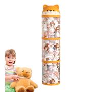 Almacenamiento de Peluches | Almacenamiento para Juguetes de Peluche,Torre Transparente con Ruedas, Contenedor Decorativo para Habitación Infantil Dormitorio