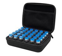 Almacenamiento de péptidos, estuche para viales de péptidos con 30 ranuras, almacenamiento seguro para insulina y viales de 10 ml, organizador de viaje portátil, estuche negro